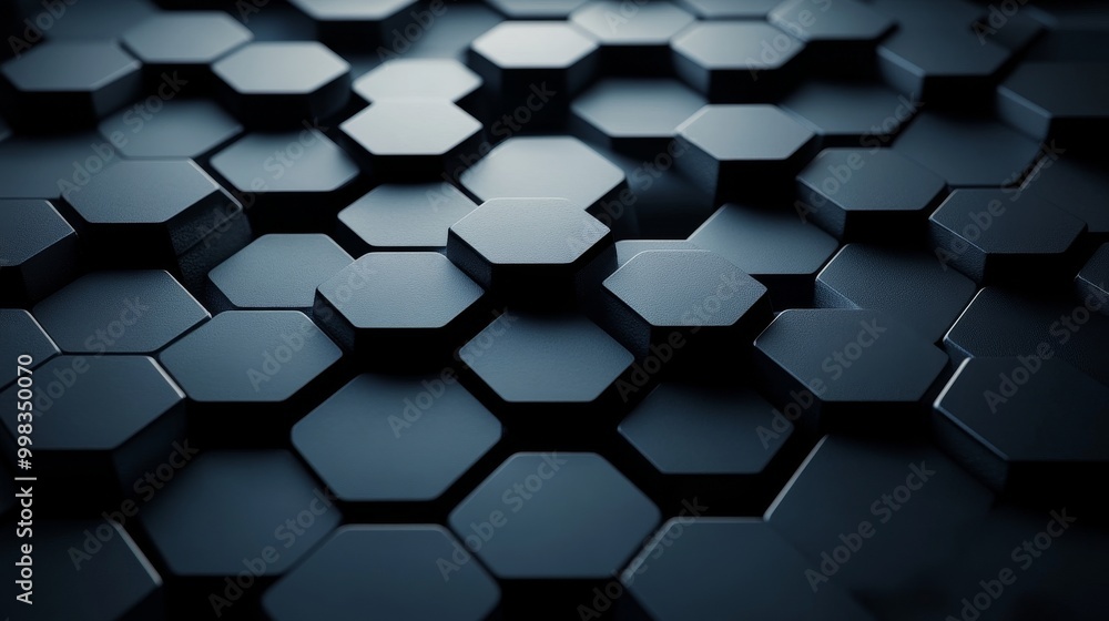 A close up of a black hexagonal pattern A close up of a black hexagonal pattern
