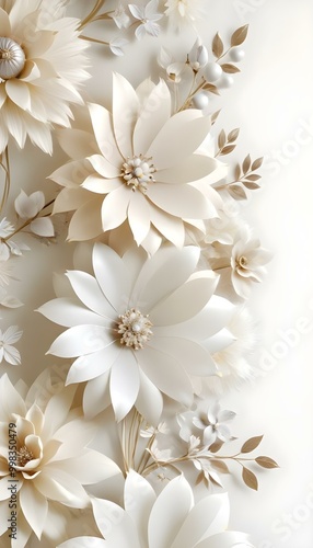 A large decorative floral background made of various pastel color