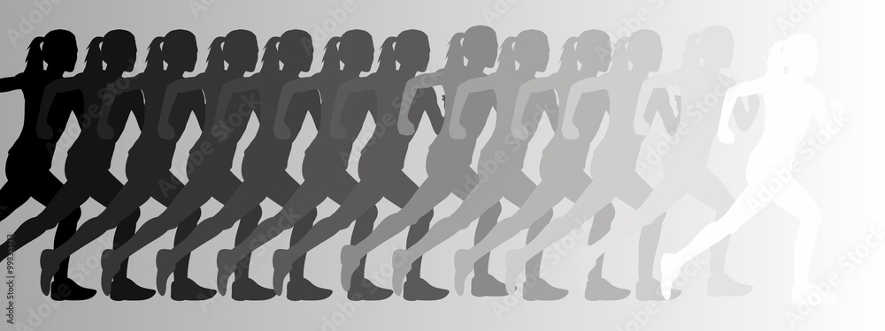 Fototapeta premium running girl graphic representation, athlete running 