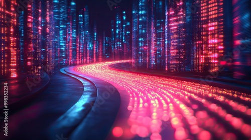 A 3D illustration of high-speed internet, highlighting cybersecurity and the protection of digital network data.