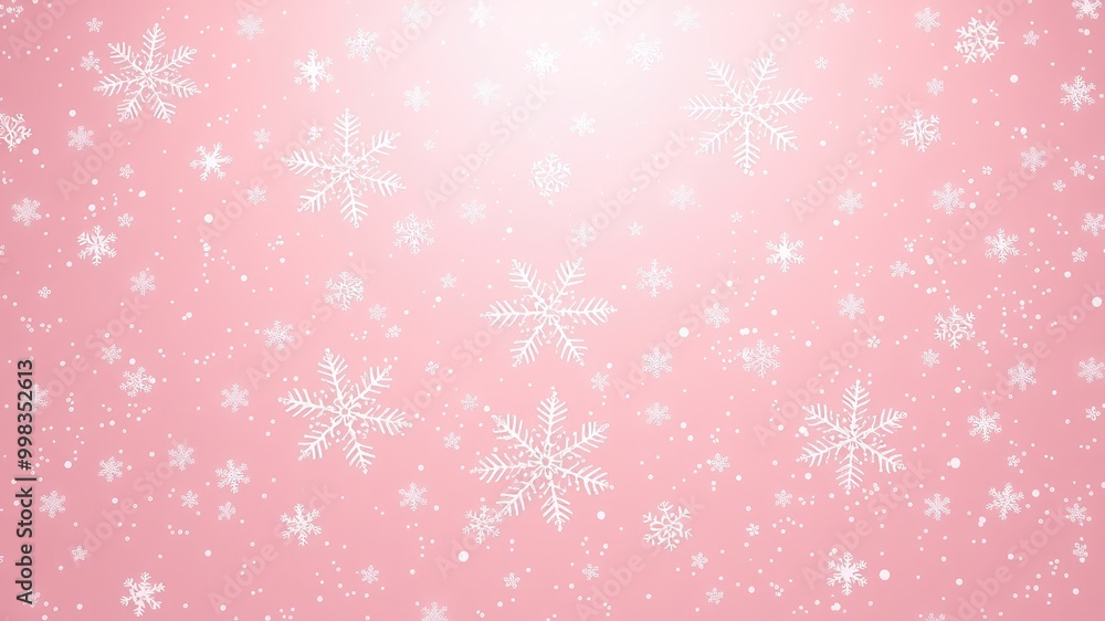 Christmas-themed pink pattern background with white snowflakes and a generous copyspace, perfect for designing festive holiday cards and seasonal greetings. Christmas-themed pink pattern background with white snowflakes and a generous copyspace, perfect for designing festive holiday cards and seasonal greetings.