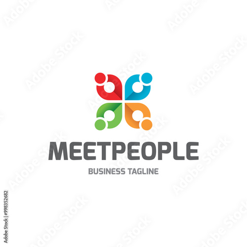 meet people point logo vector