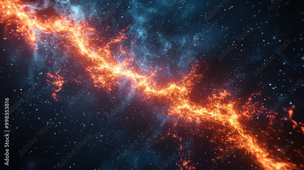Cosmic rift, tearing through space, glowing energy, 3D illustration Cosmic rift, tearing through space, glowing energy, 3D illustration