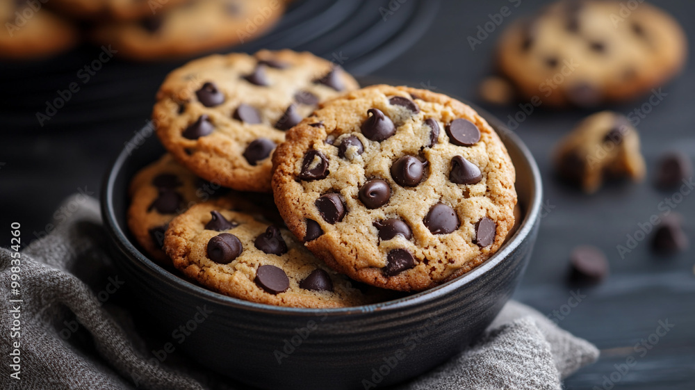 Delicious chocolate chip cookies served in a bowl for National Cookie Day celebration