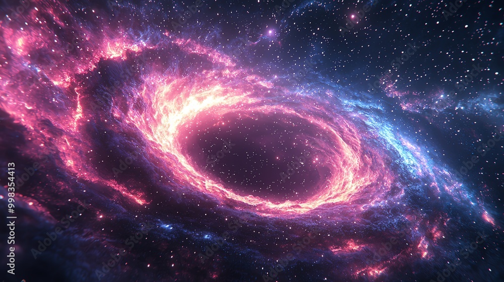 Galactic aurora borealis, swirling lights, nebula skies, 3D illustration Galactic aurora borealis, swirling lights, nebula skies, 3D illustration