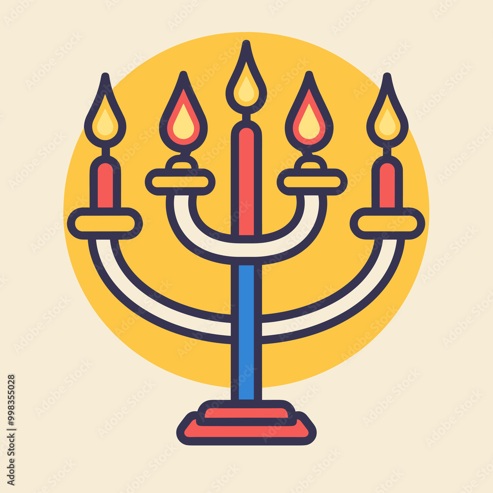 Hanukkah menorah icon. Happy Hanukkah. Vector illustration Hanukkah menorah icon. Happy Hanukkah. Vector illustration