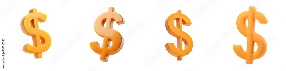 A row of four golden dollar signs symbolizes wealth, finance, and economic prosperity, conveying value and investment opportunities. A row of four golden dollar signs symbolizes wealth, finance, and economic prosperity, conveying value and investment opportunities.