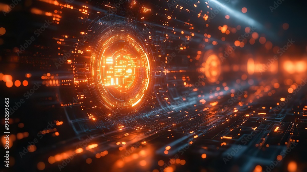 A continuous loop of interconnected technological components in imagery. A continuous loop of interconnected technological components in imagery.