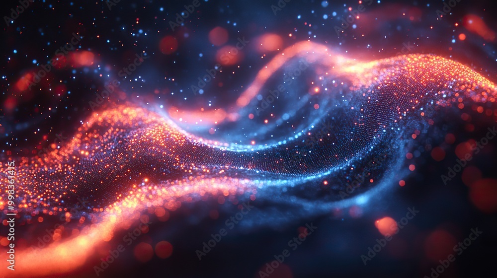 Obraz premium A digital artwork featuring illuminated lines that represent data flow and connectivity.