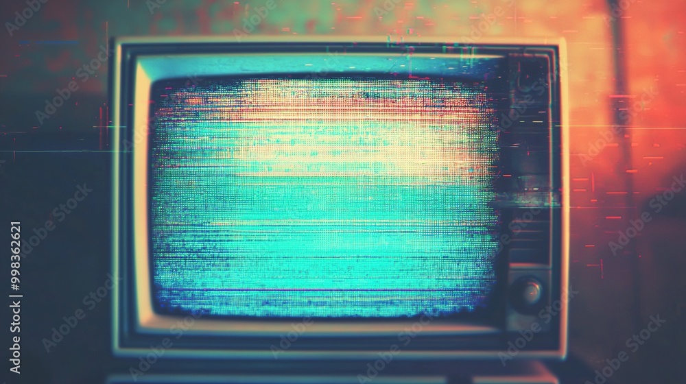 Grainy tv glitch effect with noise, grain, distortion. Glowing background, backdrop texture. Generative Ai Grainy tv glitch effect with noise, grain, distortion. Glowing background, backdrop texture. Generative Ai