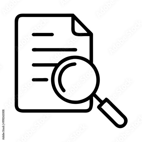 Audit icon representing analysis and document review with a magnifying glass