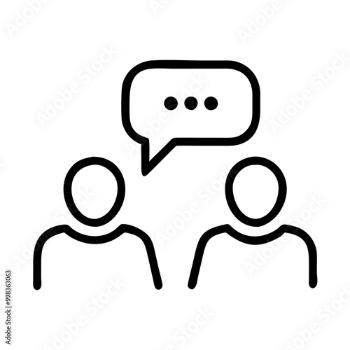 Business icon depicting consultation and negotiation between two individuals
