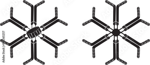 Canvas Print Hockey Goalie Sticks Snowflake, Hockey Goalie Christmas, Holiday Hockey Cut File