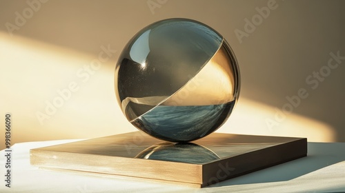 sculpture that uses reflection and transparency.