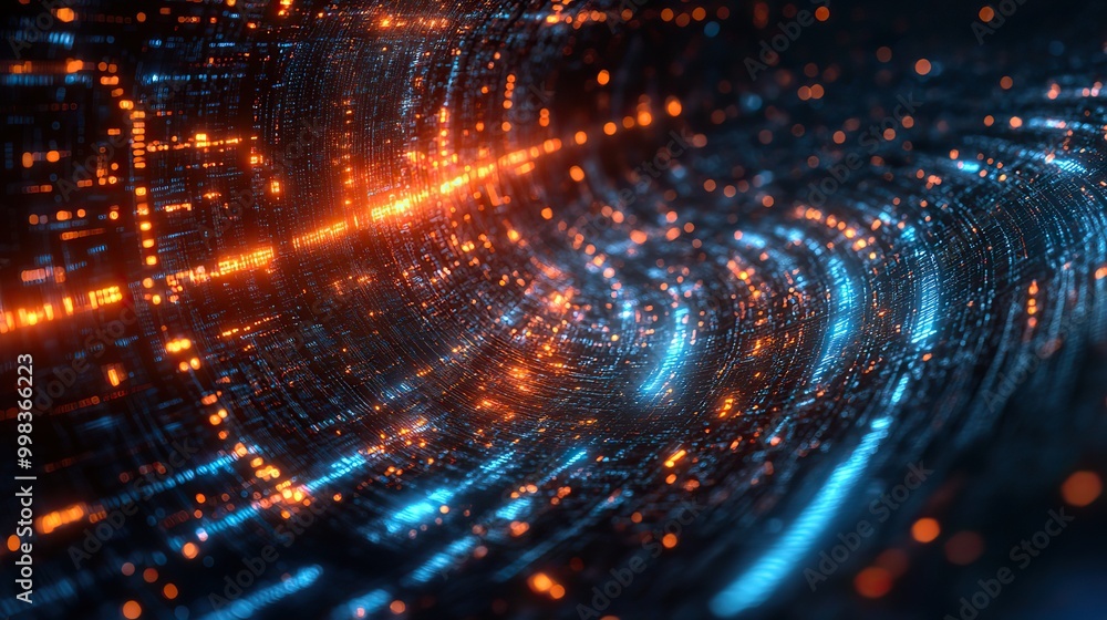 A futuristic concept illustrating protected high-speed data transmission in a cyber tech environment. A futuristic concept illustrating protected high-speed data transmission in a cyber tech environment.
