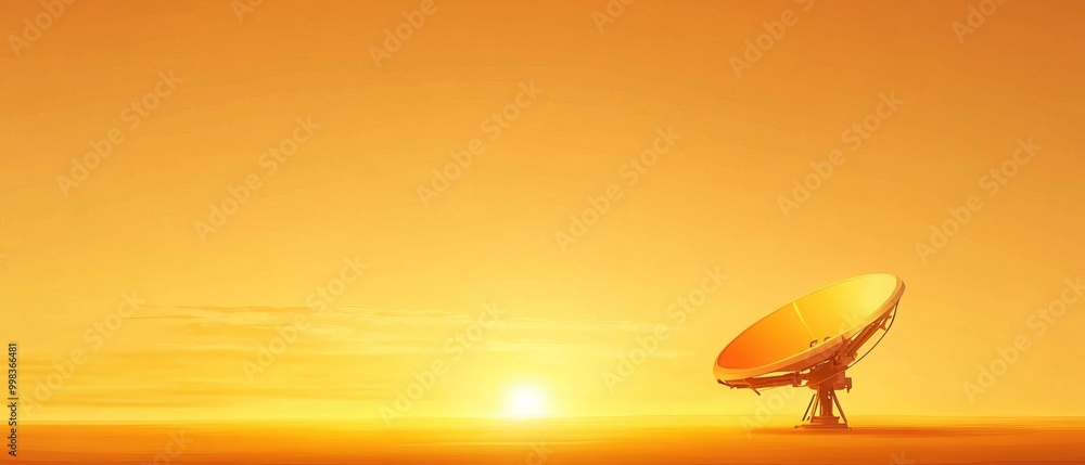 Satellite dish pointed towards the sky flat design top view data transmission theme animation Triadic Color Scheme Satellite dish pointed towards the sky flat design top view data transmission theme animation Triadic Color Scheme
