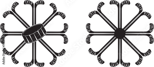 Photography Hockey Sticks Snowflake, Ice Hockey, Winter Sport Cut Files