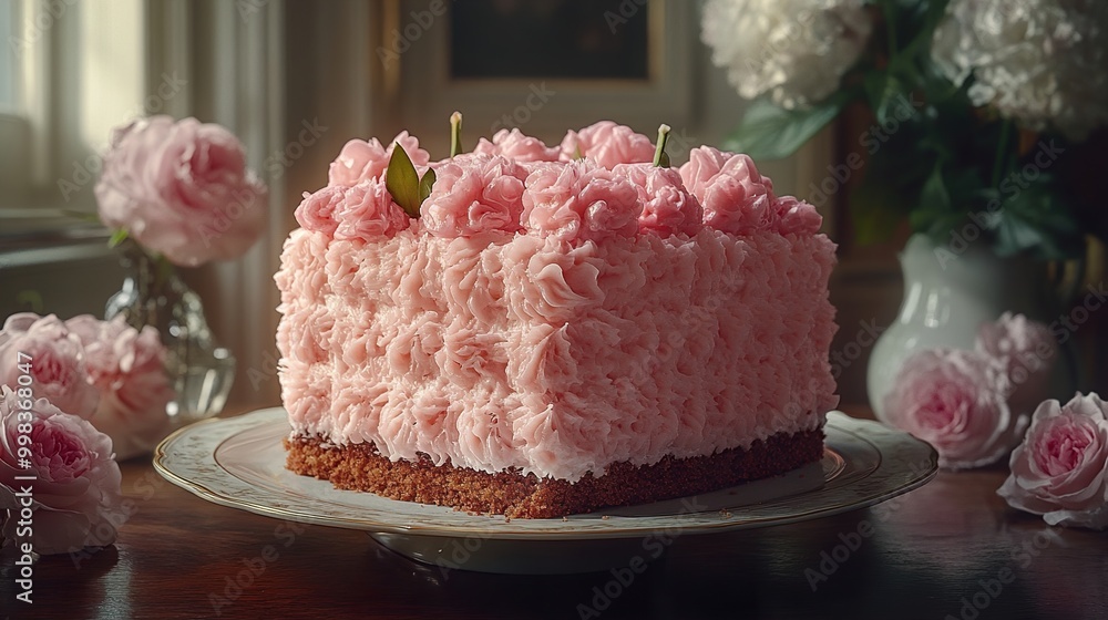 Pink Rose Cake - A Delicate and Romantic Dessert Pink Rose Cake - A Delicate and Romantic Dessert