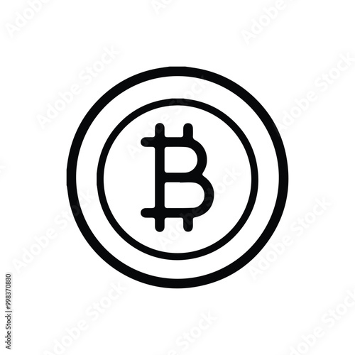 Customizable Bitcoin Icon - Editable Stroke and Color for Cryptocurrency Projects