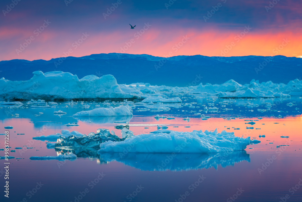 Disko Bay is a large bay on the western coast of Greenland.