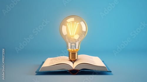 Illuminating Knowledge: A Lightbulb on an Open Book