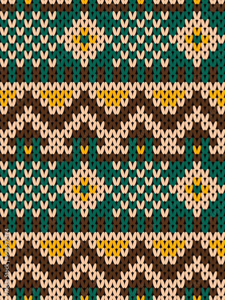 Knit seamless pattern print. Seamless pattern. Green. Hut Knit seamless pattern print. Seamless pattern. Green. Hut