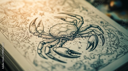 Detailed Crab Illustration photo