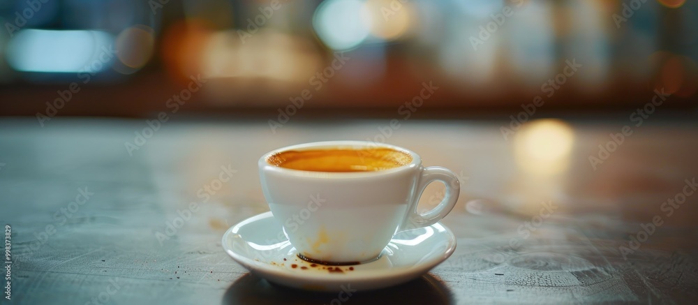 Obraz premium Defocused Abstract Background Of A Cup Of Espresso At Cibungur