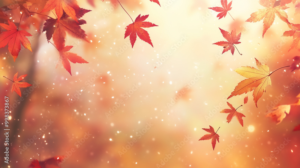 Beautiful Autumn Leaves Background with Bokeh Effect for Banners Beautiful Autumn Leaves Background with Bokeh Effect for Banners