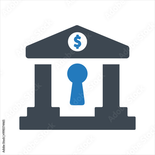 Bank security icon. Secure bank. Bank sanctions icon