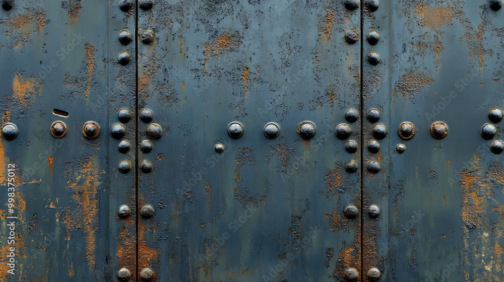 Rusty iron gate with a weathered wooden door, secured by a rusted lock and an antique handle, creates a grunge texture against the vintage backdrop of a closed entrance Rusty iron gate with a weathered wooden door, secured by a rusted lock and an antique handle, creates a grunge texture against the vintage backdrop of a closed entrance