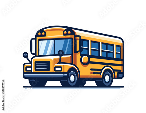 Colorful school bus illustration for educational and children's content