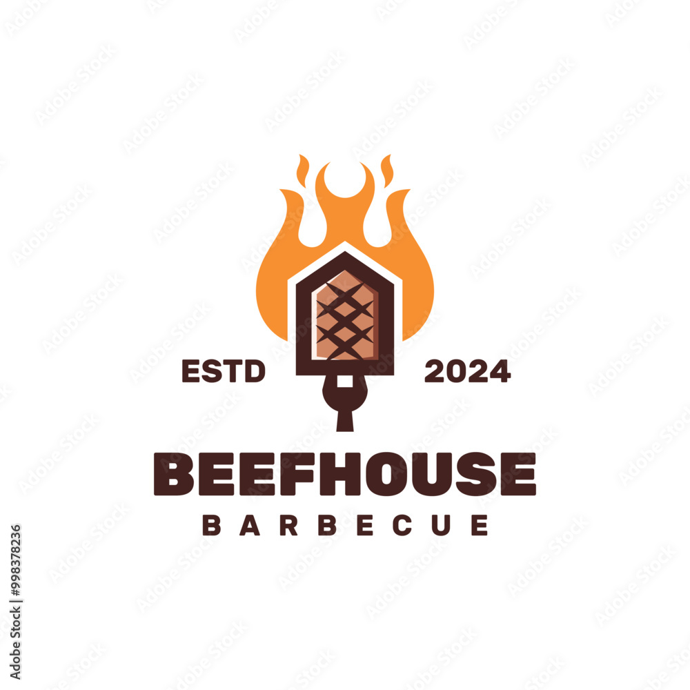 beef house barbecue logo vector beef house barbecue logo vector