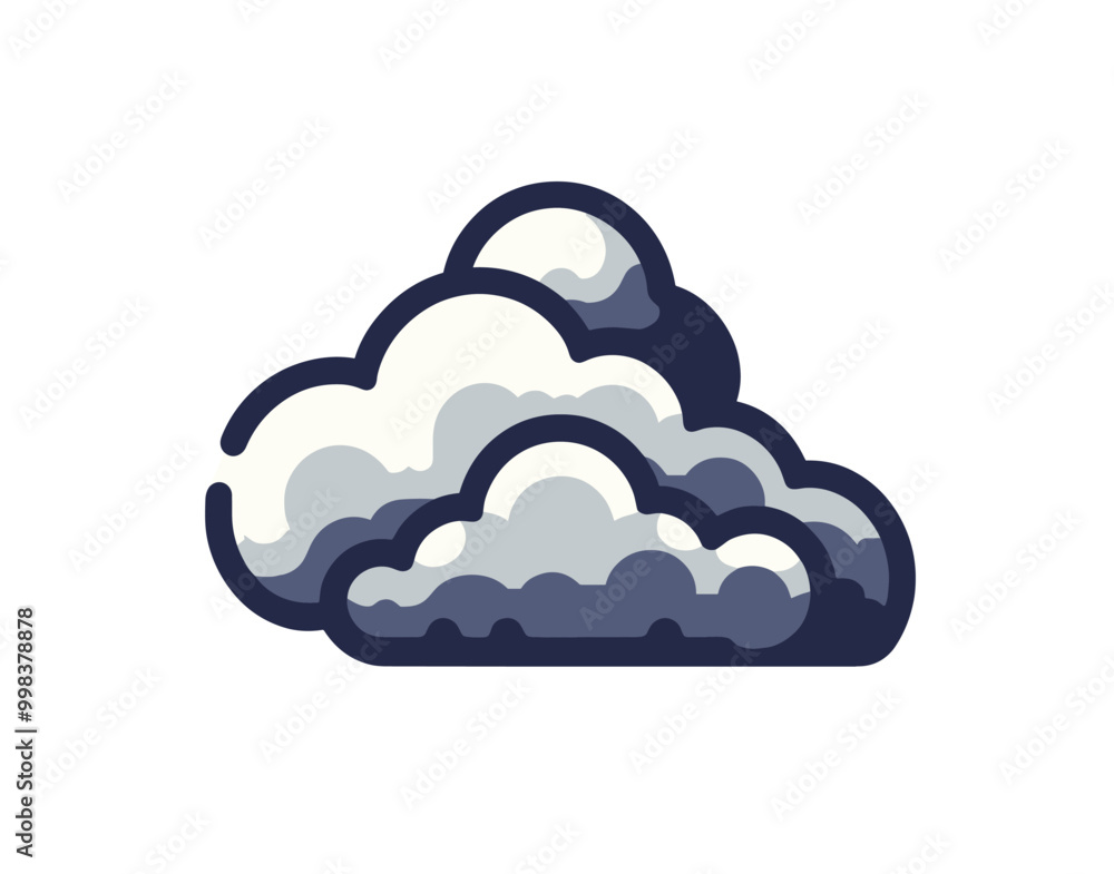 cloud illustration featuring overcast weather symbol in flat style cloud illustration featuring overcast weather symbol in flat style