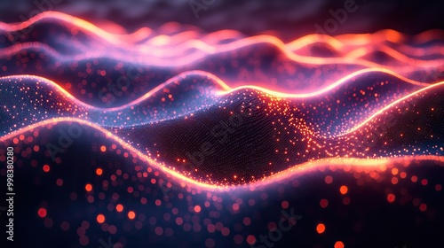 A vibrant background of neon waves, adding a dynamic and modern aesthetic to technology-related visuals.