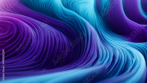 The abstract background composed of blue and purple liquid wave shapes is full of artistic sense