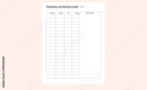 Personal Nutrition Chart KDP Interior design