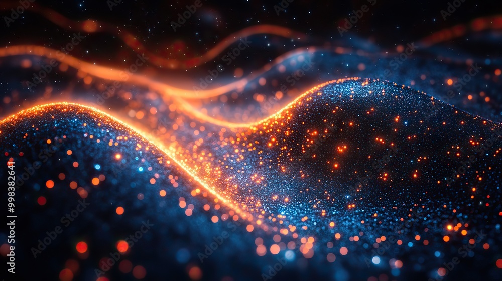 An abstract futuristic shape serves as a high-tech background.