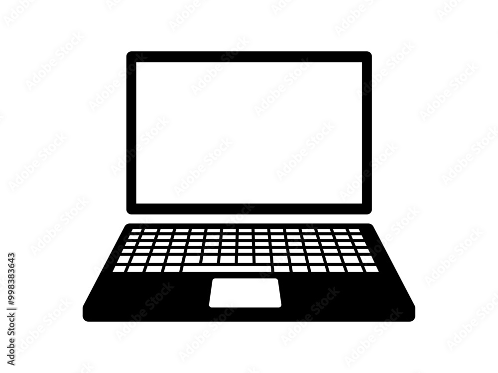 Laptop computer or notebook computer flat icon for apps and websites Laptop computer or notebook computer flat icon for apps and websites