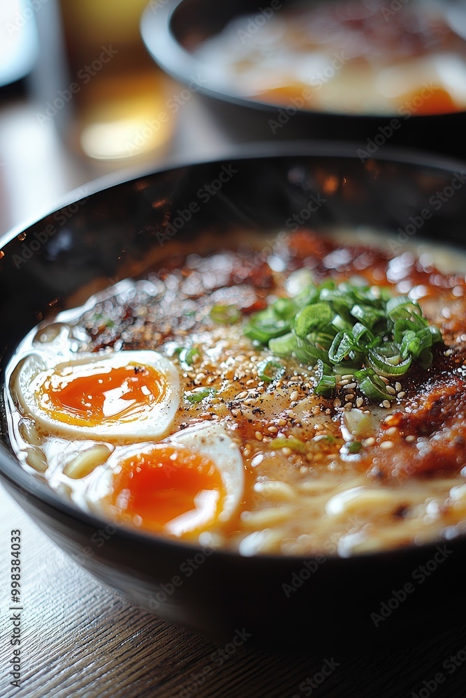 Ramen - A Japanese noodle soup consisting of wheat noodles served in a meat or fish-based broth, with toppings. Ramen - A Japanese noodle soup consisting of wheat noodles served in a meat or fish-based broth, with toppings.