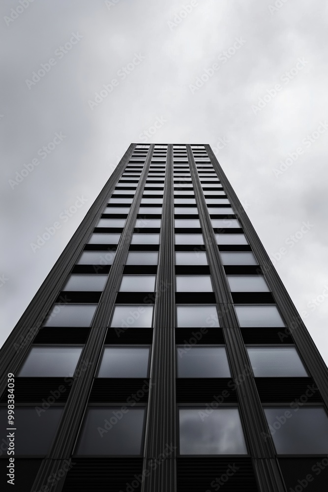 Striking Vertical Perspective of a Modern Highrise Building Striking Vertical Perspective of a Modern Highrise Building