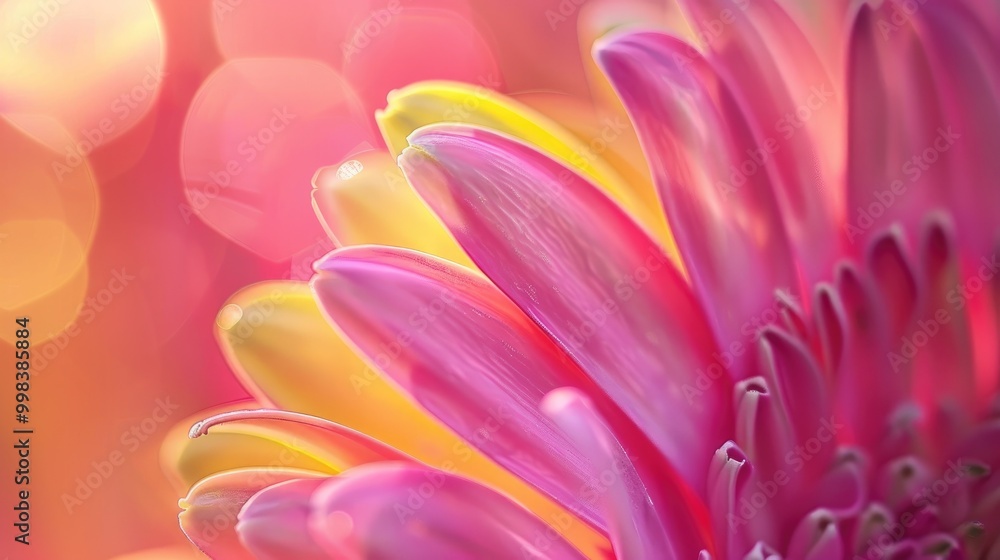 Fototapeta premium Gerber Pink And Yellow Gerber Daisy Macro Photography