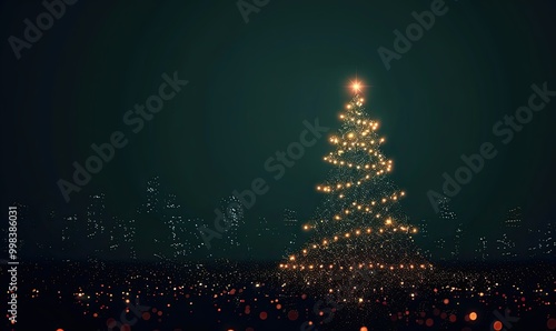 Christmas background. Christmas tree . Realistic design. Copy Space