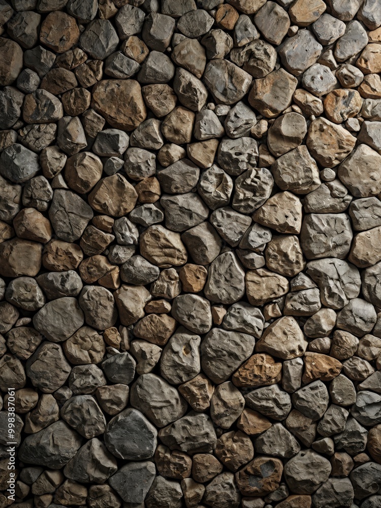A wall made of rocks with a rough texture A wall made of rocks with a rough texture
