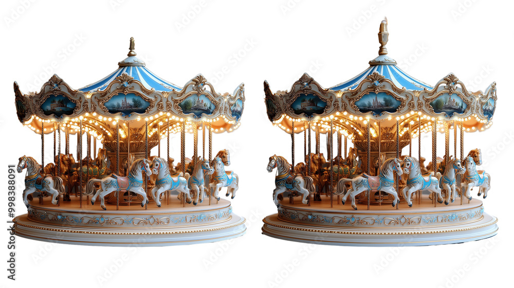 Fototapeta premium Carousel on PNG background