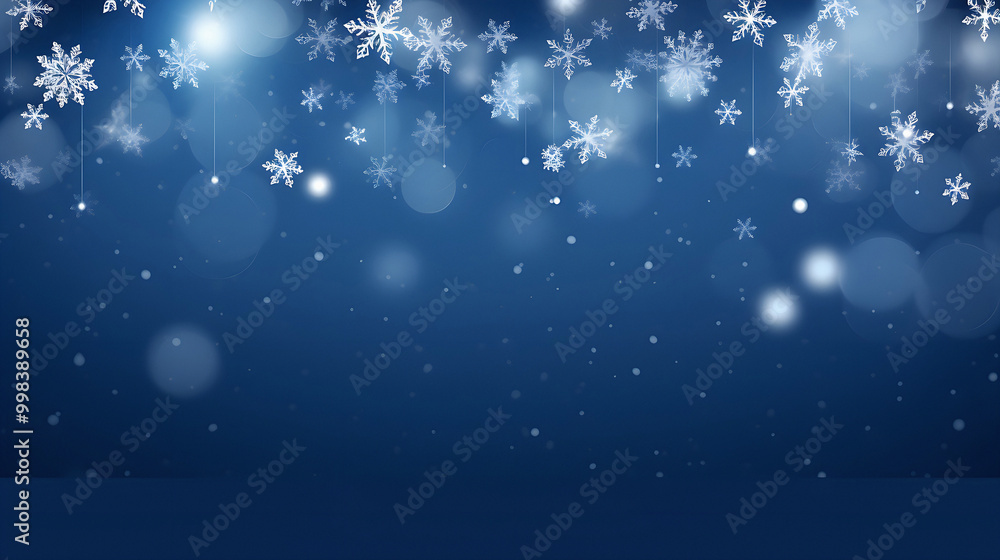 Christmas blue background with snow. Snowflakes, snowfall. Space for text Christmas blue background with snow. Snowflakes, snowfall. Space for text