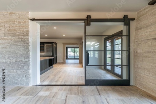 Wallpaper Mural wooden sliding doors really save space. living room, kitchen, access to the street, , bedroom Torontodigital.ca