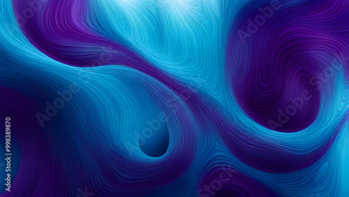 The abstract background composed of blue and purple liquid wave shapes is full of artistic sense