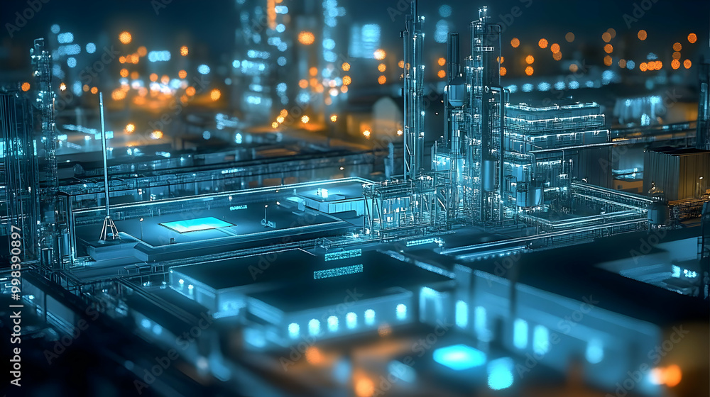 Nighttime Digital Rendering of Industrial Complex Nighttime Digital Rendering of Industrial Complex