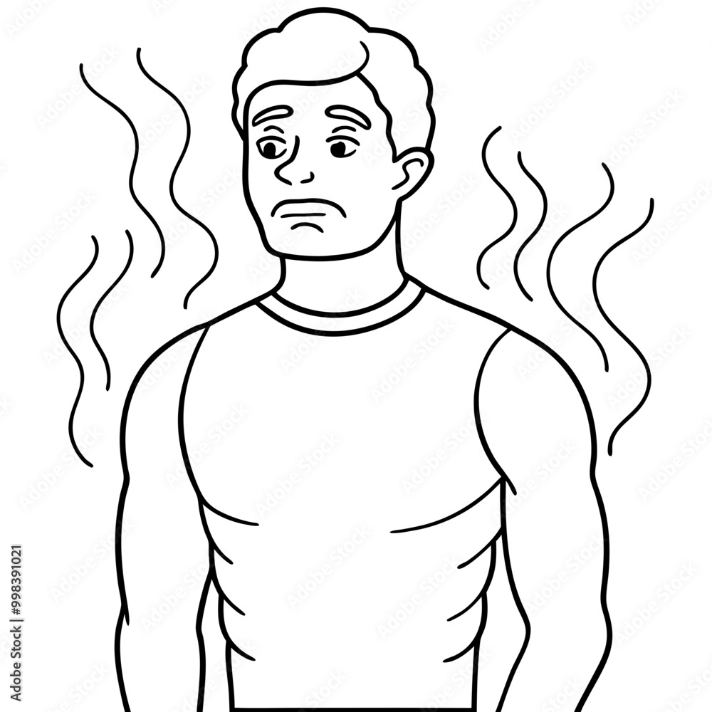 man with body odor man with body odor
